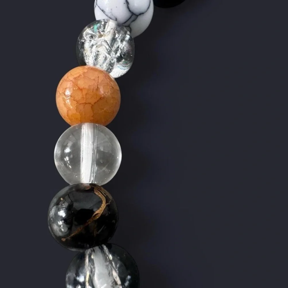 Black Multi Glass Bead Bracelet